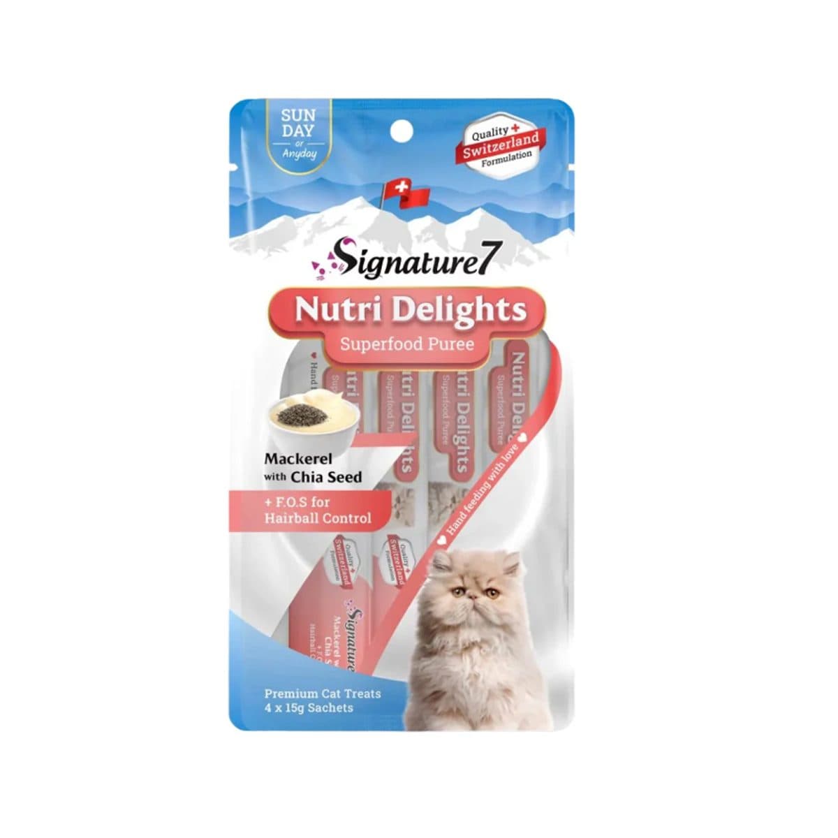 Signature 7 Nutri Delights 營養肉泥唧唧醬 星期日 毛球控制配方 鯖魚 奇亞籽