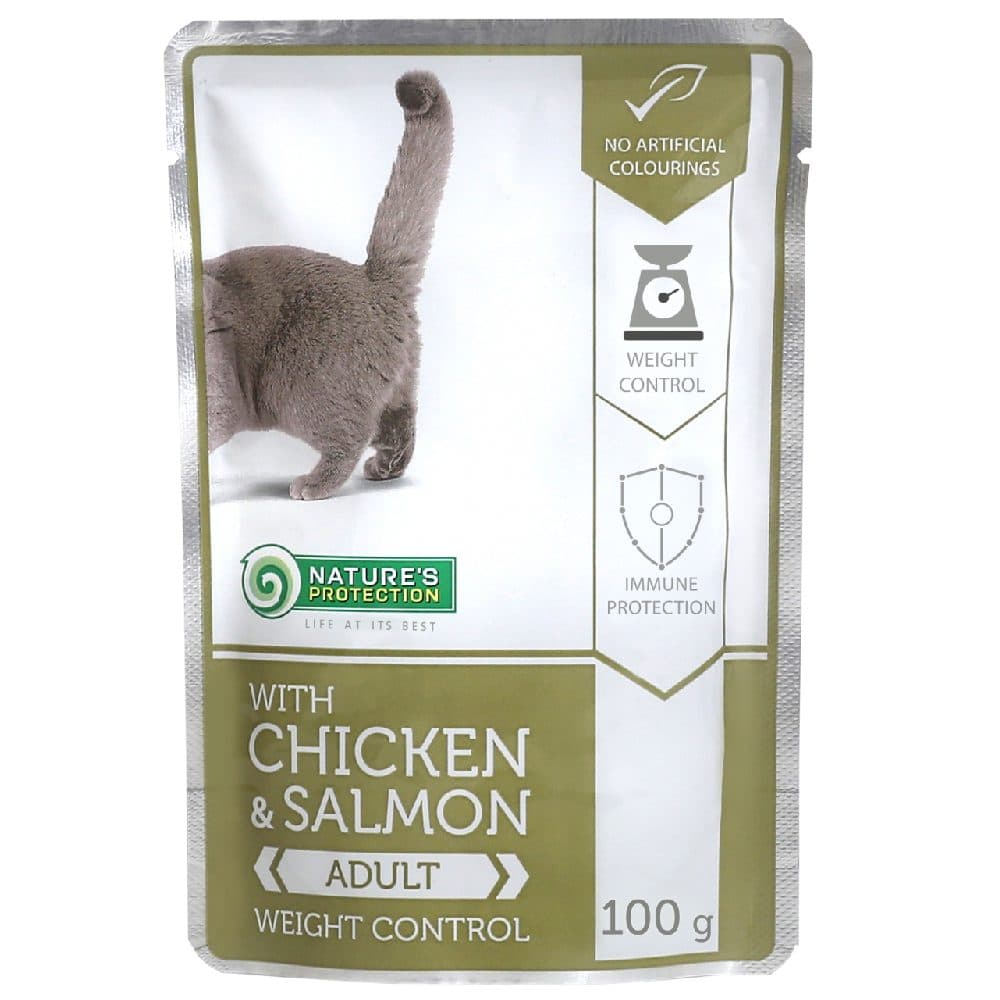 Nature's Protection 成貓體重控制主食袋裝濕糧 雞肉及三文魚配方 100g