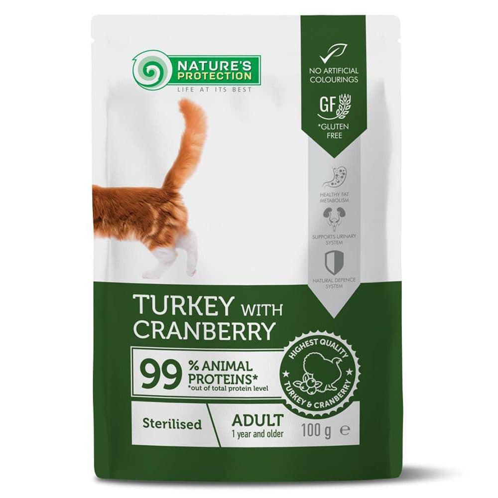 Nature's Protection 成貓絕育主食袋裝濕糧 火雞及蔓越莓配方 100g